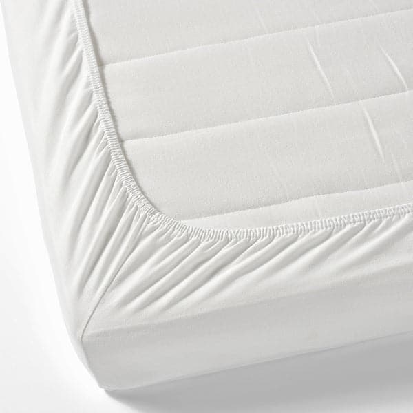 LEN - Fitted sheet, white, 80x130 cm - best price from Maltashopper.com 10465268
