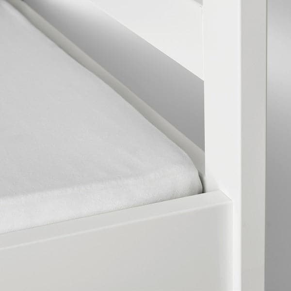 LEN - Fitted sheet for cot, white, 60x120 cm - best price from Maltashopper.com 50113938