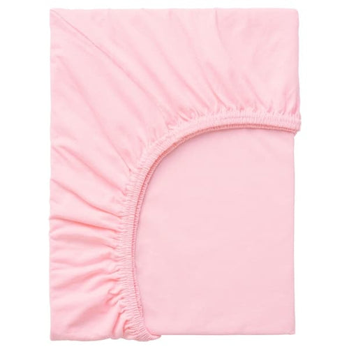 LEN - Fitted sheet, pink, 80x165 cm