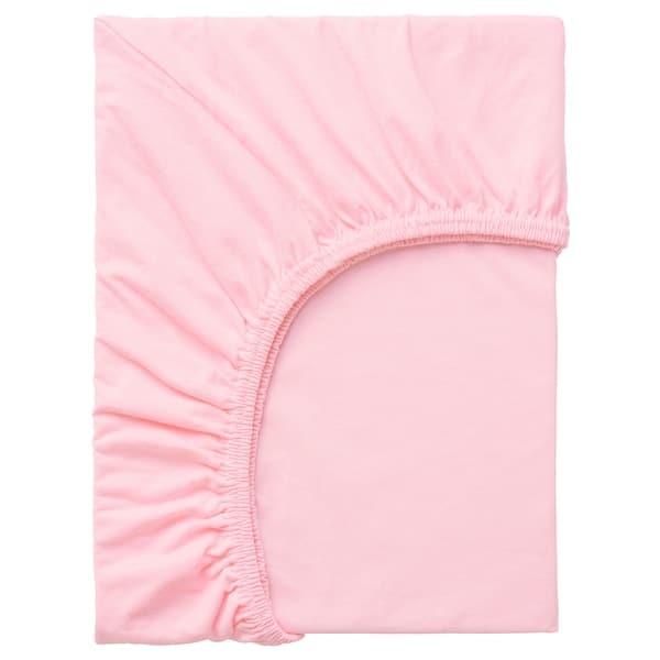 LEN - Fitted sheet, pink, 80x130 cm - best price from Maltashopper.com 30465291