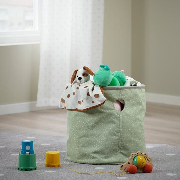 LEN - Storage bag, dotted green/light grey - best price from Maltashopper.com 70543268