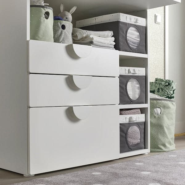 LEN - Box, grey/dotted white, 25x37x22 cm - best price from Maltashopper.com 20554424