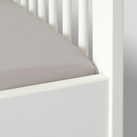 LENAST - Sheet with corners for cot, white/grey, 60x120 cm - best price from Maltashopper.com 30457601
