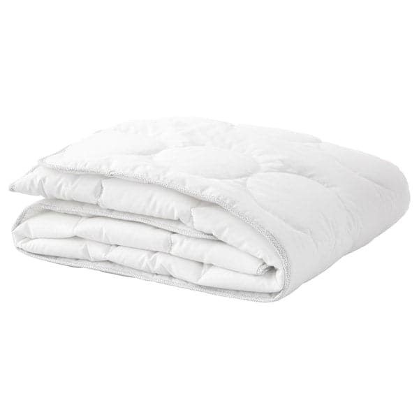 LENAST - Duvet for cot, white/grey, 110x125 cm