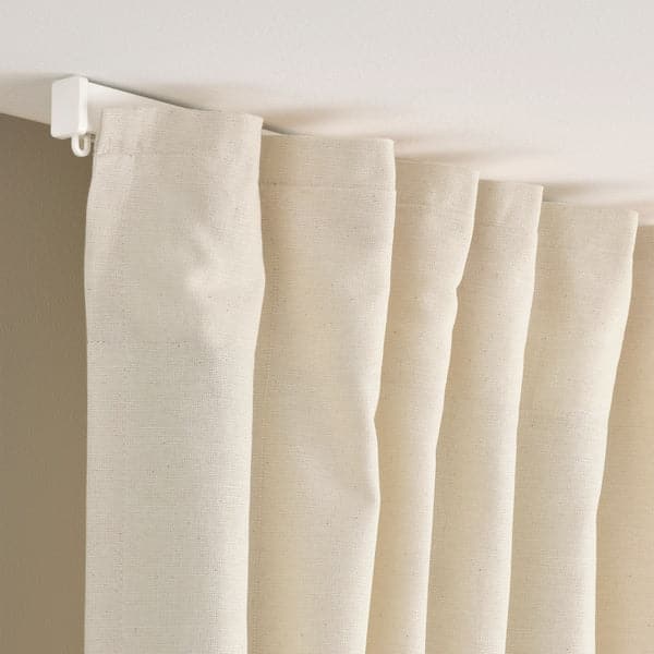 LENDA - Curtain with bracelet, 2 sheets, off-white, , 140x300 cm - best price from Maltashopper.com 50552881
