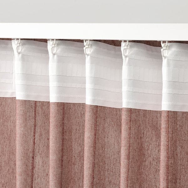 LENDA - Curtain with bracelet, 2 sheets, brown-red, , 140x300 cm - best price from Maltashopper.com 30559195