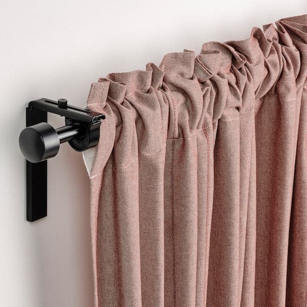 LENDA - Curtain with bracelet, 2 sheets, brown-red, , 140x300 cm - best price from Maltashopper.com 30559195