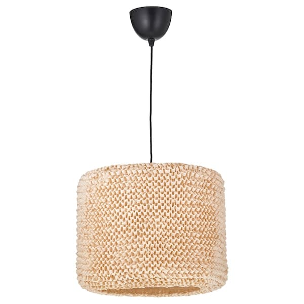 LERGRYN / SUNNEBY - Pendant lamp, beige/black, 42 cm