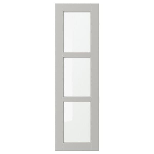 LERHYTTAN - Glass door, light grey, 30x100 cm - best price from Maltashopper.com 40461508