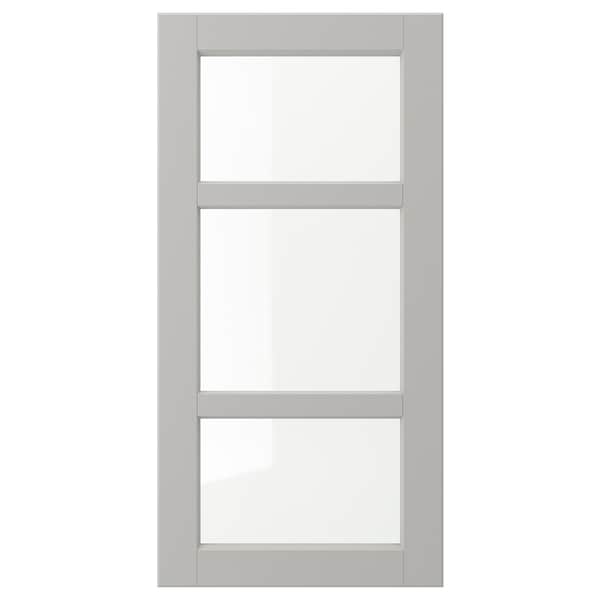 LERHYTTAN - Glass door, light grey, 40x80 cm - best price from Maltashopper.com 50461517