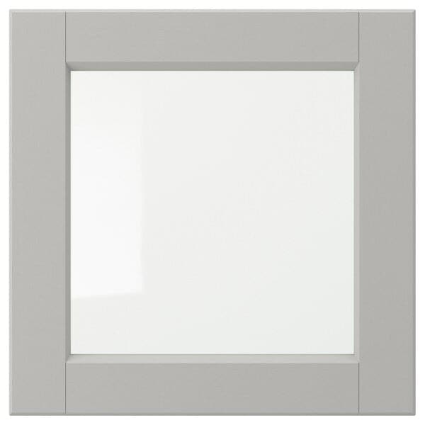 Ikea LERHYTTAN - Glass door, light grey, 40x40 cm