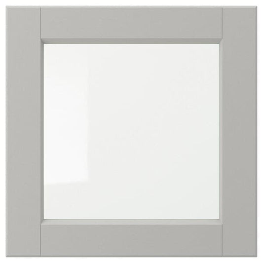 Ikea LERHYTTAN - Glass door, light grey, 40x40 cm