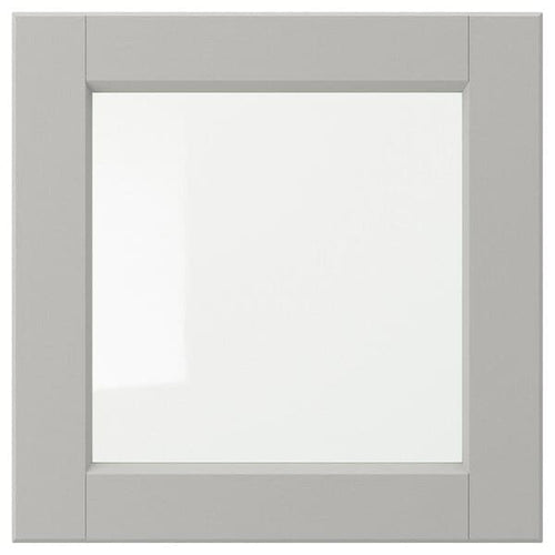 LERHYTTAN - Glass door, light grey, 40x40 cm