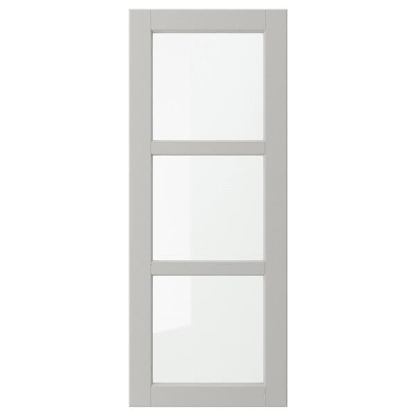 LERHYTTAN - Glass door, light grey, 40x100 cm - best price from Maltashopper.com 80461511