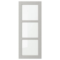 LERHYTTAN glass door, light grey, 40x100 cm