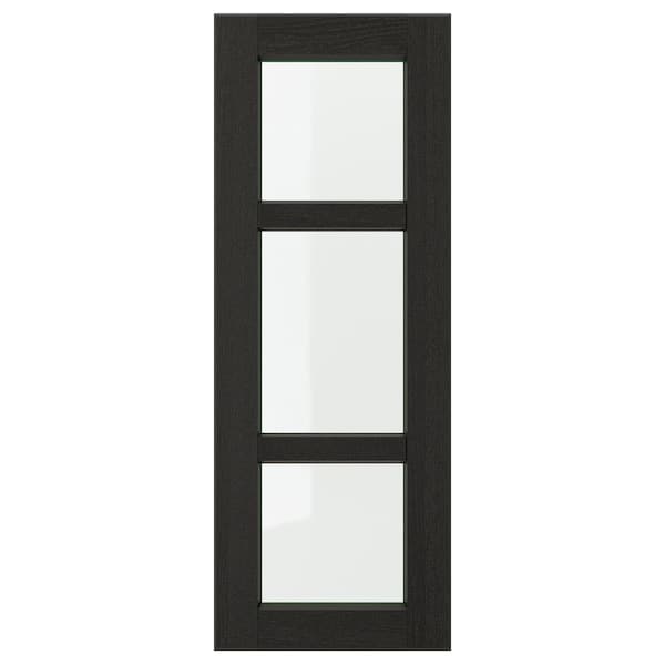LERHYTTAN - Glass door, black stained, 30x80 cm - best price from Maltashopper.com 40356079