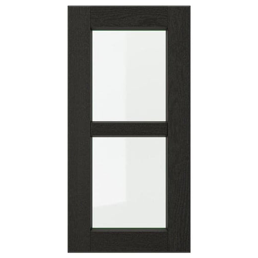 LERHYTTAN glass door, black stained, 30x60 cm