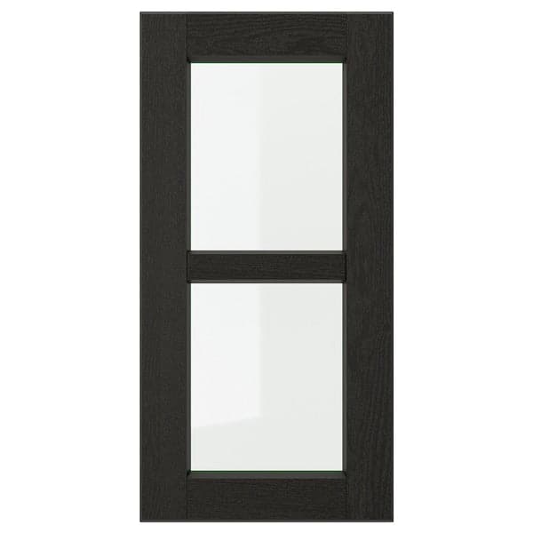 LERHYTTAN - Glass door, black stained, 30x60 cm