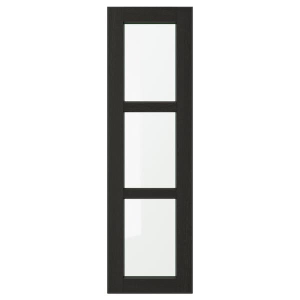 LERHYTTAN - Glass door, black stained, 30x100 cm - best price from Maltashopper.com 80356077