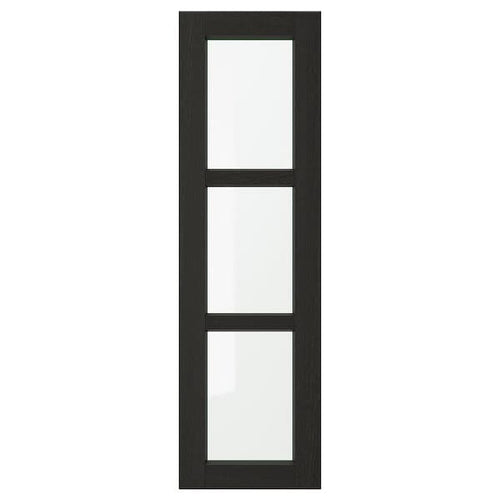 LERHYTTAN - Glass door, black stained, 30x100 cm