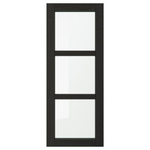 LERHYTTAN - Glass door, black stained, 40x100 cm