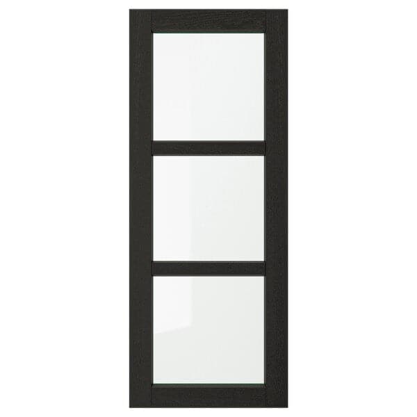 LERHYTTAN - Glass door, black stained, 40x100 cm