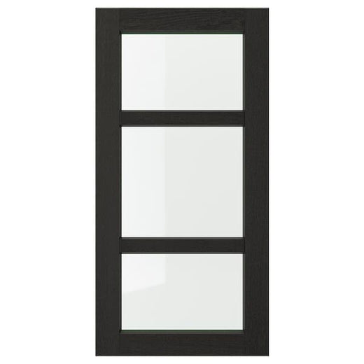 LERHYTTAN glass door, black stained, 40x80 cm