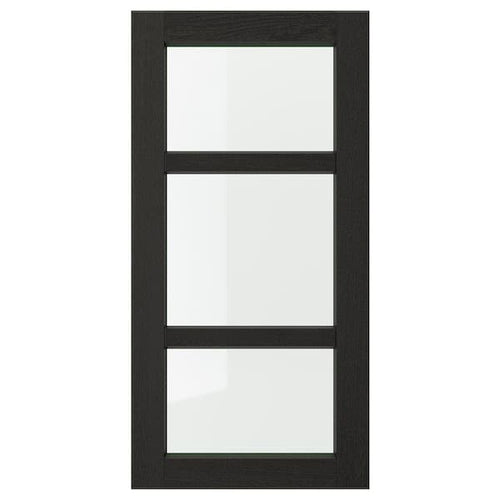 LERHYTTAN - Glass door, black stained, 40x80 cm