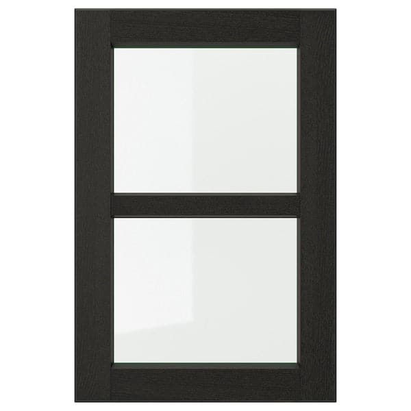 LERHYTTAN - Glass door, black stained, 40x60 cm - best price from Maltashopper.com 80356082
