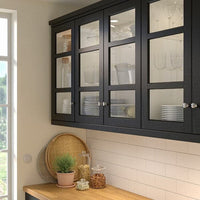 LERHYTTAN - Glass door, black stained, 40x80 cm - best price from Maltashopper.com 60356083
