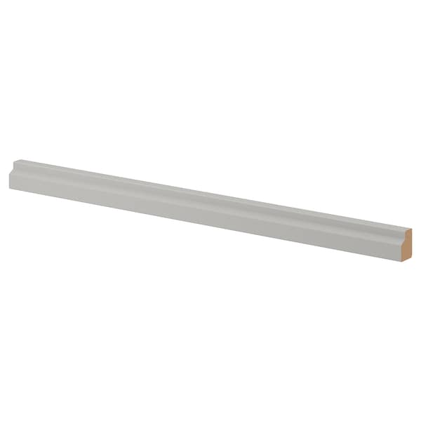 LERHYTTAN - Deco strip, contoured edge, light grey, 221 cm