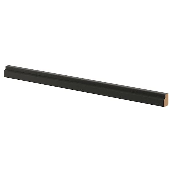 LERHYTTAN - Deco strip, contoured edge, black stained, 221 cm