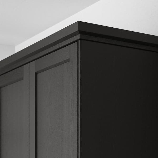 Ikea LERHYTTAN - Deco strip, contoured edge, black stained, 221 cm