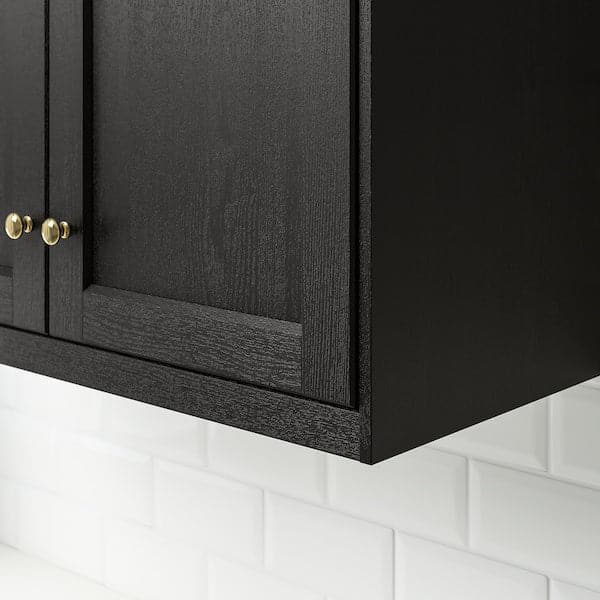 LERHYTTAN - Deco strip, contoured edge, black stained, 221 cm - best price from Maltashopper.com 90356091