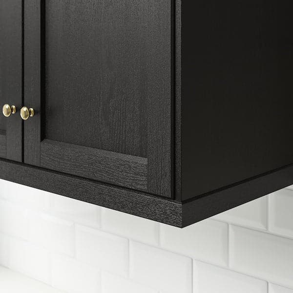 Ikea LERHYTTAN - Deco strip, contoured edge, black stained, 221 cm