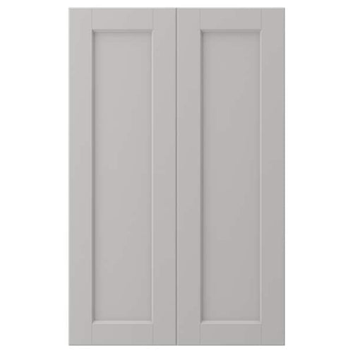 LERHYTTAN - 2-p door f corner base cabinet set, light grey, 25x80 cm