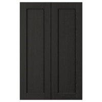 LERHYTTAN - 2-p door f corner base cabinet set, black stained, 25x80 cm - best price from Maltashopper.com 10356066
