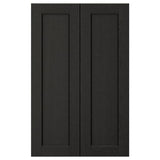 LERHYTTAN 2-p door f corner base cabinet set, black stained, 25x80 cm