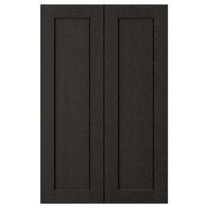 Ikea LERHYTTAN - 2-p door f corner base cabinet set, black stained, 25x80 cm