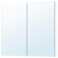 LETTAN - Mirror cabinet with doors, mirror effect/mirror glass, 100x15x95 cm - best price from Maltashopper.com 60534924