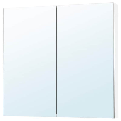 LETTAN - Mirror cabinet with doors, mirror effect/mirror glass, 100x15x95 cm - best price from Maltashopper.com 60534924