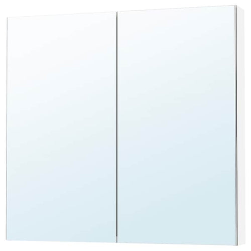 LETTAN - Mirror cabinet with doors, mirror effect/mirror glass, 100x15x95 cm