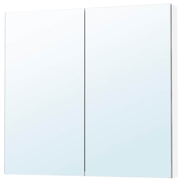 LETTAN - Mirror cabinet with doors, mirror effect/mirror glass, 100x15x95 cm