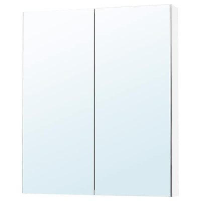 LETTAN - Mirror cabinet with doors, mirror effect/mirror glass, 80x15x95 cm - best price from Maltashopper.com 80534923