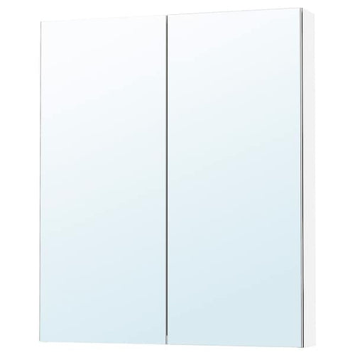 LETTAN - Mirror cabinet with doors, mirror effect/mirror glass, 80x15x95 cm