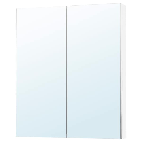 LETTAN - Mirror cabinet with doors, mirror effect/mirror glass, 80x15x95 cm