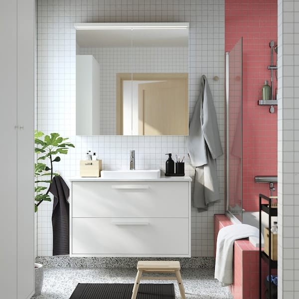 Ikea LETTAN - Mirror cabinet with doors, mirror effect/mirror glass, 100x15x95 cm