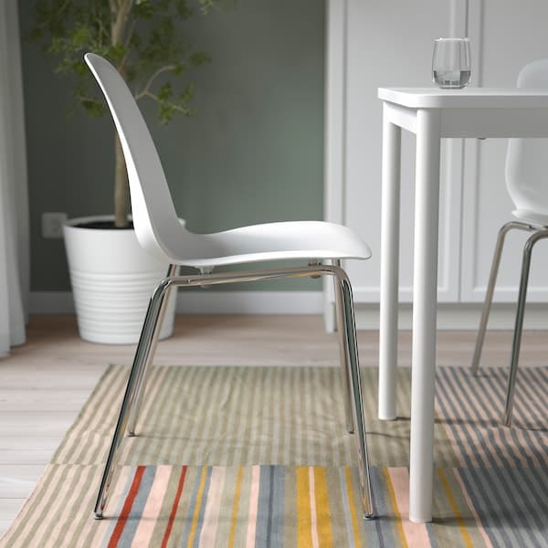 LIDÅS - Chair, white/Sefast chrome-plated - best price from Maltashopper.com 29481391