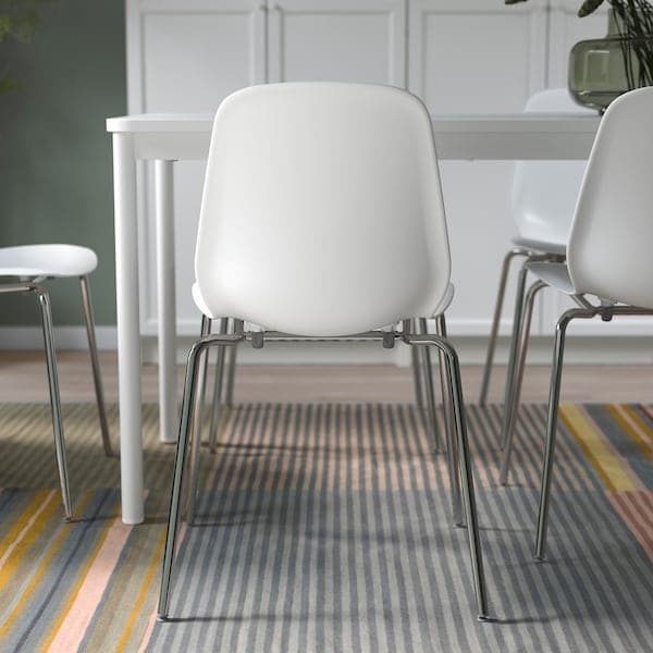Ikea LIDÅS - Chair, white/Sefast chrome-plated