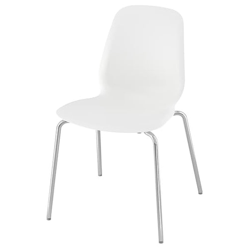 LIDÅS - Chair, white/Sefast chrome-plated